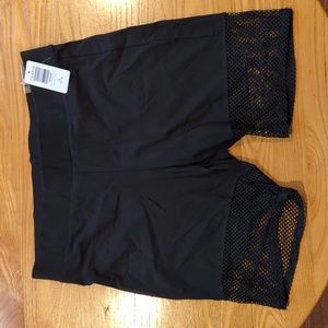 Torrid Black Bike Shorts with Mesh Detail